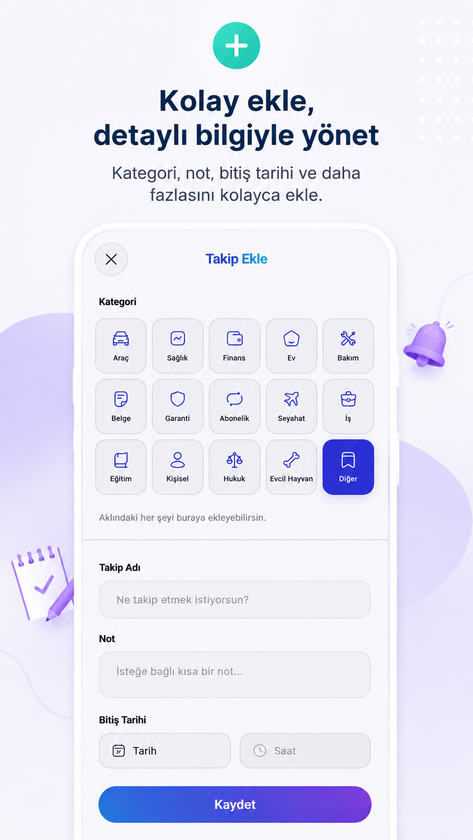 Bende takip ekleme ekranı